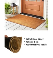Coco Paspas Dekoratif Dış Kapı Önü Paspas Kaymaz Tabanlı Paspas (Kahverengi Açık)