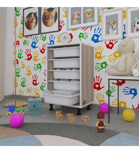 Kenzlife sepetli mutfak dolabı ruberu crd 074x45x30 banyo oyuncak çamaşır beyaz 5 li sepet (Karışık)