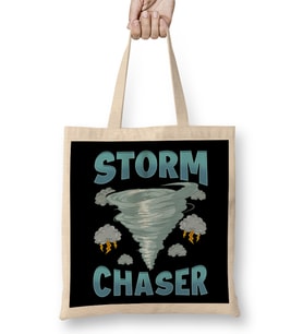 Cute Storm Chaser Severe Weather Tornado Hurricane Bez Çanta Uzun Saplı