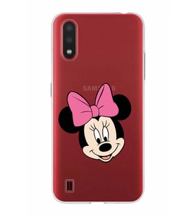 Samsung Galaxy A01  Kapak Minnie Mouse Tasarımlı Şeffaf Silikon Kılıf
