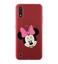 Samsung Galaxy A01  Kapak Minnie Mouse Tasarımlı Şeffaf Silikon Kılıf