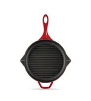24cm Döküm Demir Grill Tava, Kırmızı, Dayanıklı ve Şık Tasarım
