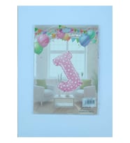 J Harf Pembe Kalp Desenli Folyo Balon 26" 65 cm parti, doğum günü