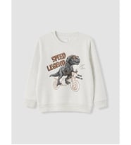 LCW Kids Beyaz Baskılı Erkek Çocuk Sweatshirt