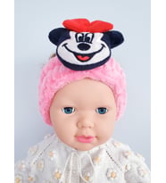 MAGRİB minnie mause figürlü kız çocuk peluş saç bandı (Pembe)