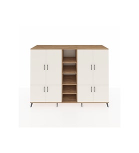 Kronos Dolap 14 Raflı 8 Kapaklı 220x59x163 Çam-Aytaşı/Çam