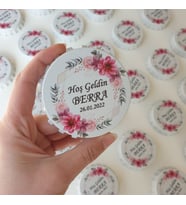25 Adet Vintage Çicek Tasarım Baskı Magnet Söz, Nişan, Düğün Magnet... Yaş, Yenidoğan Magnet