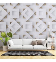 3 Boyutlu Geometrik Şekilli Duvar Kağıdı Baskı