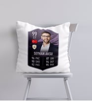 BK Gift Kişiye Özel Futbolcu Kartı Tasarımlı Kırlent Yastık-5