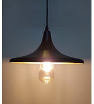 Retro Metal Sarkıt Avize Rustik Tekli Sarkıt Siyah İçi Siyah (Burnt Olive)