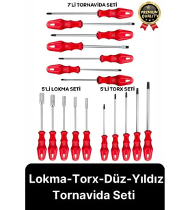 Özel Üretim Dayanıklı Yüksek Kalite Ev İş Tamir Tadilat Lokma Torx Düz Yıldız Tornavida Seti Takımı