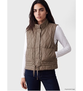 LCW Vision Kahverengi Kapitone Oversize Kadın Şişme Yelek