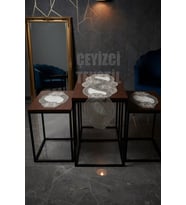 Salon Takımı, Yatak Odası 3 Parça Sehpa Örtüsü, Masa Örtüsü 3 Parça Oda Takımı - Kadife