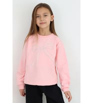 Breeze Kız Çocuk Sweatshirt İnci Taş İşlemeli 7-12 Yaş, Pembe