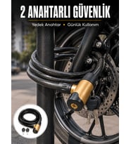Motosiklet, Bisiklet ve Elektrikli Scooter İçin Ağır Hizmet Tipi Çelik Halat Kilidi