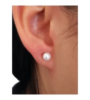 925 Ayar Gümüş Kadın Inci Küpe 8 Mm