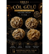 Sertifikalı Çöl Gülü Taşı Kütle - 3-5 cm Küre Form Doğal Jips Kristal Toplu (Çok Renkli)