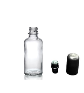 30ml şeffaf cam şişe roll-on şişe, 12 adet, bilye başlıklı şişe, cam şişe, roll-on şişesi