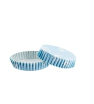 Cupcake Kalıbı Pet Kapsül Oval Model Kek Kalıbı (100 Adet) F11  Fiyonklu Mavi