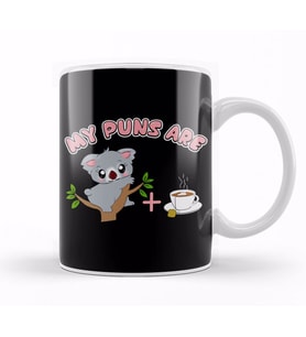 Cute My Puns Are Koala Tea Koalatea Quality Pun Kupa Bardak Porselen