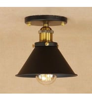 MYLİGHTS  VİNTAGE RETRO RUSTİK  PLOFONYER TAVAN AVİZE ARMATÜR EN  18CM (Siyah)