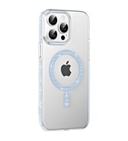 Northcity Apple iPhone 15 Pro ile Uyumlu Move Taşlı Magsafe Kılıf - Mavi