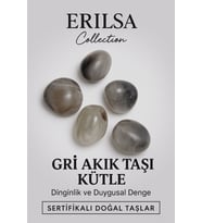 Sertifikalı Gri Akik Taşı Kütle 25–30 mm Duygusal Denge Sakinlik ve Koruma Taşı (Çok Renkli)
