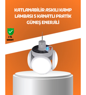 Çok Amaçlı Katlanabilir Güneş Enerjili Kamp Lambası – Masa Üstü Asılabilir Kullanım
