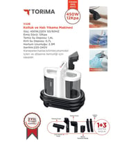 Torima V22B Koltuk ve Halı Yıkama Makinesi Cam Temizleme Leke Çıkartma Makinesi (Beyaz)