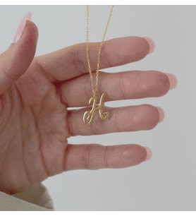 Kişiye Özel 925 Ayar Gümüş Minimalist Tasarım Harf Kolye (Gold)