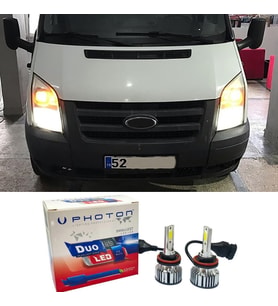 Ford Transit Led Xenon Uzun + Kısa Far Ampulü H4 Duo Yeni Seri Beyaz 1994-2012