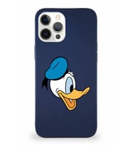 Apple iPhone 12 Pro Max Soft Premier Kapak Donald Duck-F Tasarımlı Silikon Kılıf - Lacivert (Şeffaf)
