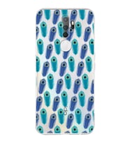 PrintiFy Oppo A5 2020 ile Uyumlu Nazar Boncuğu 4 Baskılı Kamera Korumalı Şeffaf Silikon Kılıf