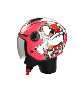 Motosiklet ve Bisiklet Yarım Camlı Çocuk Kaskı Ce Sertfikalı Abs Material Motor Kaskı Dog Pink