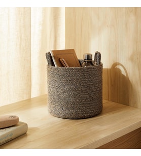 Ocean Home Textile Siyah Kırçıllı Jüt Halat Sepet 26 x 22 cm