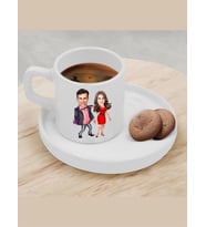 Kişiye Özel Türk Kahvesi Fincanı Karikatür Sevgili Fincanı 2