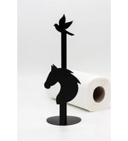 Metal Kağıt Havluluk Siyah Dik Havlu Peçetelik Standart Ve Büyük Boy Rulo Uyumlu At ve Kuş Desenli