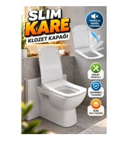 Slim Kare Klozet Kapağı – Yavaş ve Sessiz Kapanma Kolay Montajlı Dayanıklı Tasarım