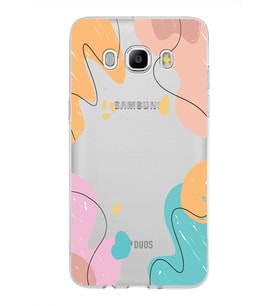 Samsung Galaxy J5 2016 Kapak Karışık Renkler Tasarımlı Şeffaf Silikon Kılıf