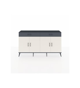 Arges Konsol 4 Raflı 2 Çekmeceli 4 Kapaklı 176x30x99 Antrasit-Aytaşı/Antrasit