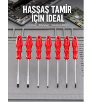Düz ve Yıldız Başlıklı 7li Tornavida Seti Ergonomik Tutma