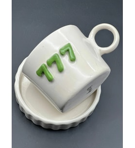Handmade  Tabaklı 777 Şans Kupa- Fincan 180