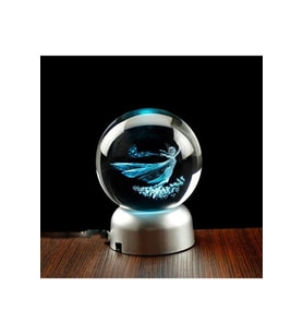 Dekoratif Renk Değiştiren Elsa Temalı Işıklı Cam Küre 8cm*6cm