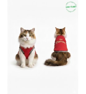 The Patron Desenli Kedi ve Köpek Kıyafeti–Sevimli Evcil Hayvan Tişörtü Elbisesi , Farklı Renklerde (Kırmızı)