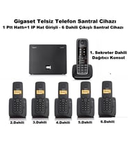 Gigaset C530 IP 6 Dahili Dect Telsiz Kablosuz Telefon Santrali (Siyah)