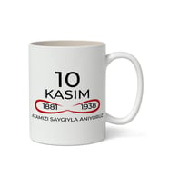 10 Kasım Mustafa Kemal Atatürk Tasarımlı Kupa Bardak Baskılı Kahve Kupa Bardak Model 9