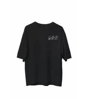 pilelistore- Unisex Bisiklet Yaka Baskılı Oversize T-Shirt - Siyah