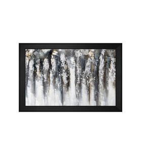 Soyut Şekiller Motifli Kanvas Tablo 50 x 70 cm Siyah Çerçeve