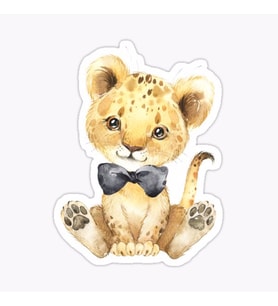 UFak Bebek Aslan Araba Oto Sticker Etiket Renkli Z1