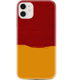 Apple iPhone 11 12 13 Mini Kılıf Desemli Silikon Sarı Kırmızı Boya 1708